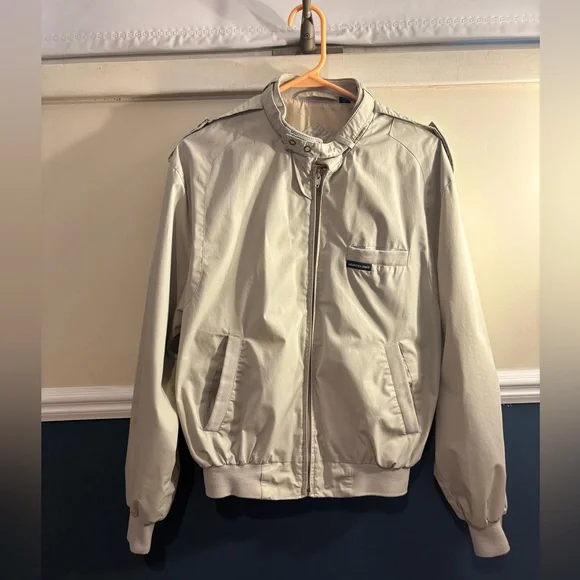 Members Only Vintage Beige Full Zip Up Jacket, Size Small (Unisex) - Picture 1 of 11